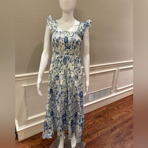 Floral Blue and White Women's Dress